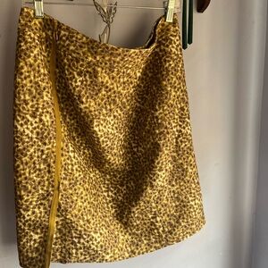LOFT Leopard Print Mini Skirt in Gold and Brown